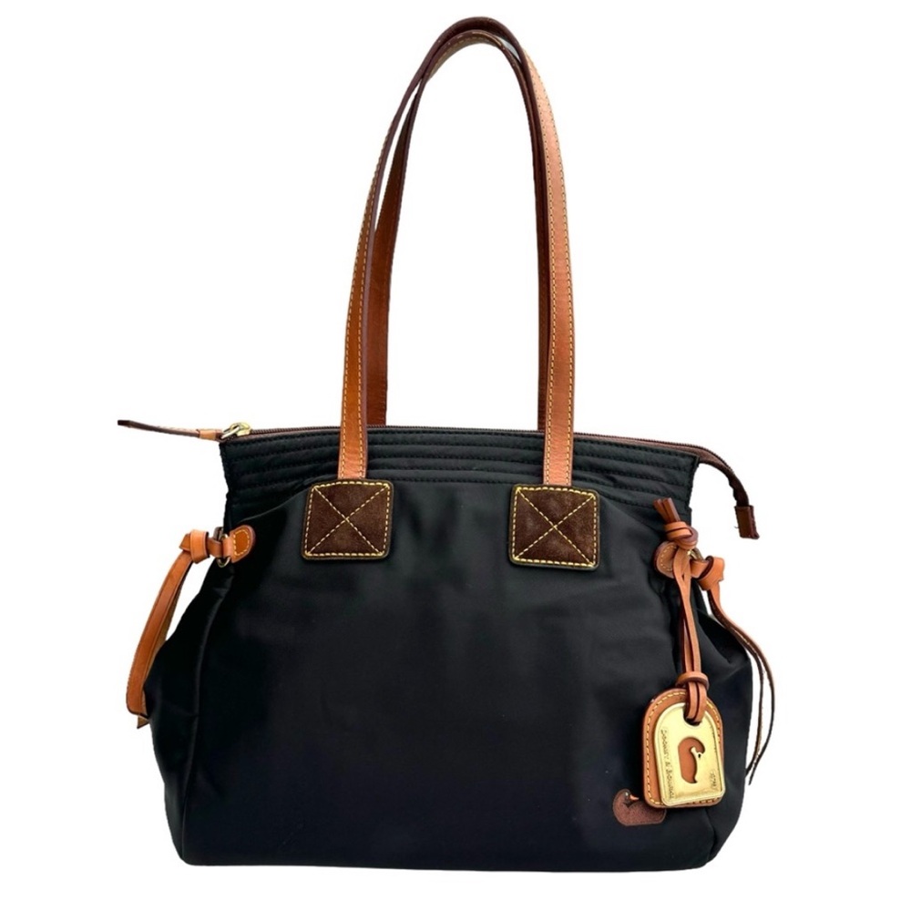 Dooney & Bourke Betty Black Nylon Leather Details Shoulder Bag Handbag Women’s